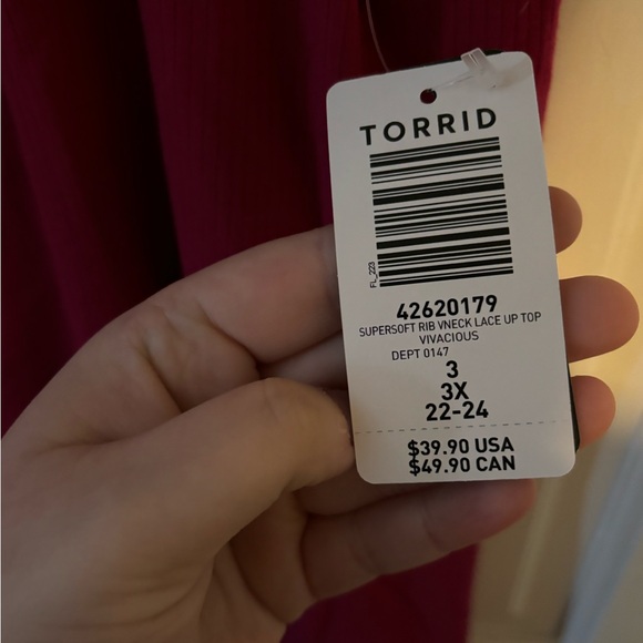 NWT 3X Torrid Ribbed Top - Picture 6 of 6